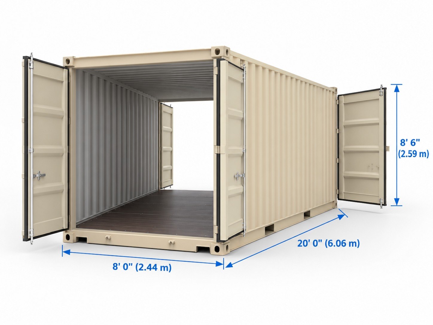New 20 ft Double Door Container — New / One trip