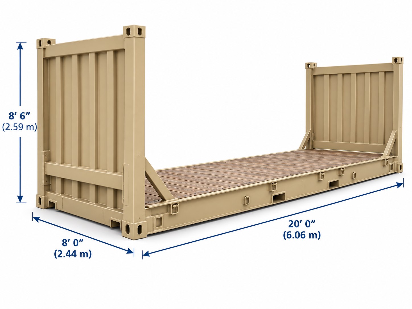 New 20 ft Flat Rack — New / One trip