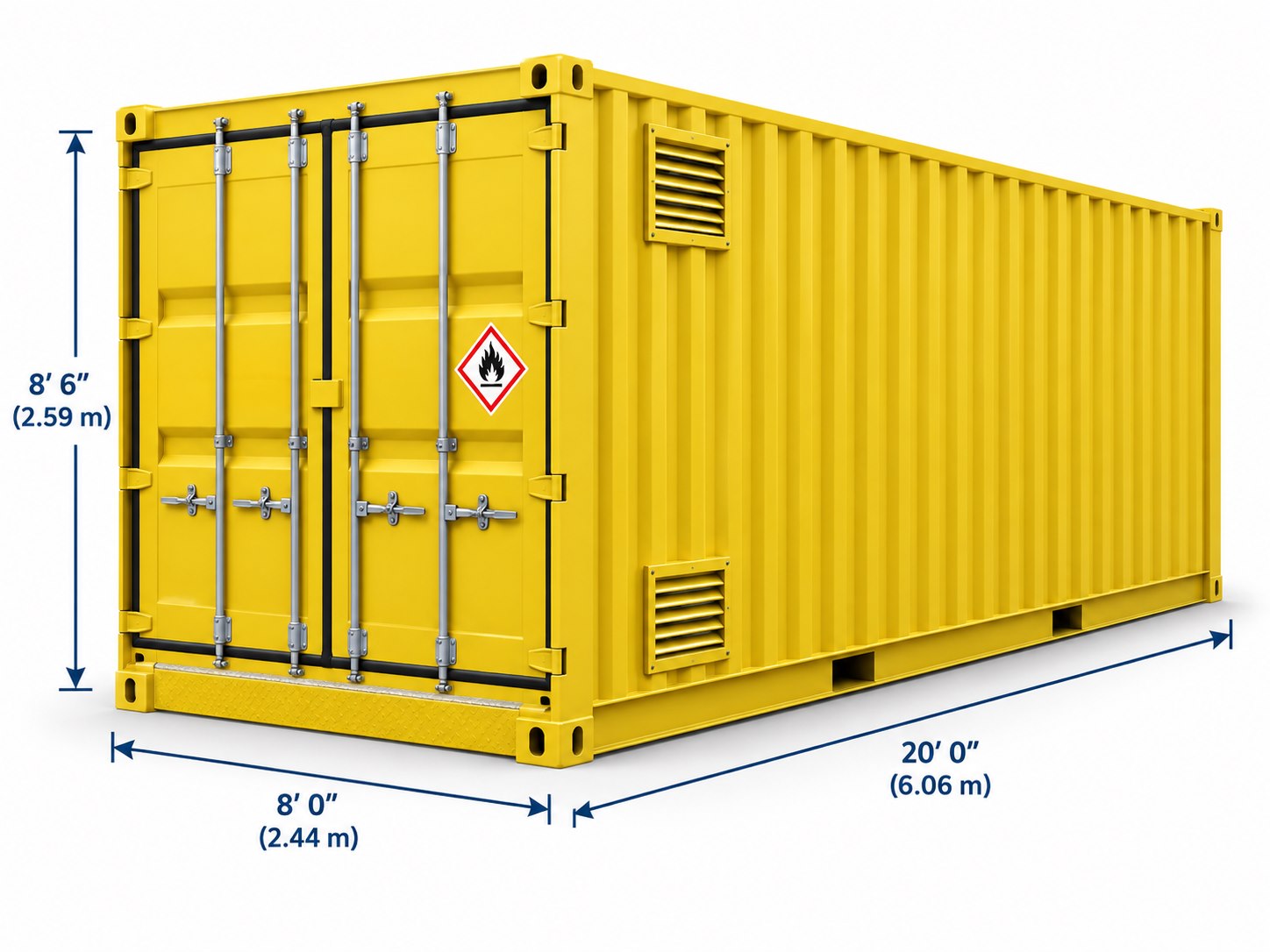 New 20 ft Hazmat Container — New / One trip