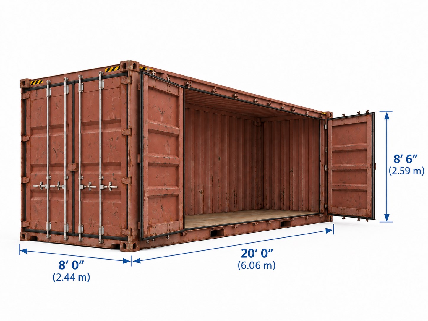 Used 20 ft Open Side Container — Cargo worthy