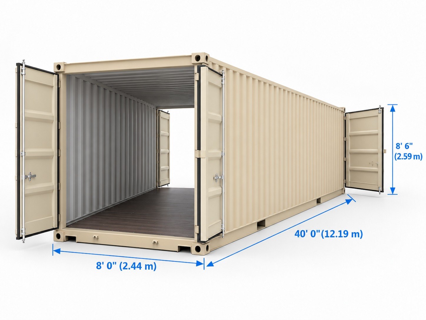 New 40 ft Double Door Container — New / One trip