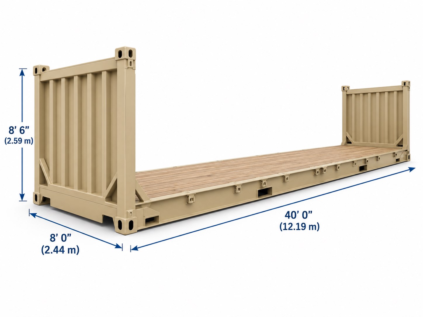 New 40 ft Flat Rack — New / One trip