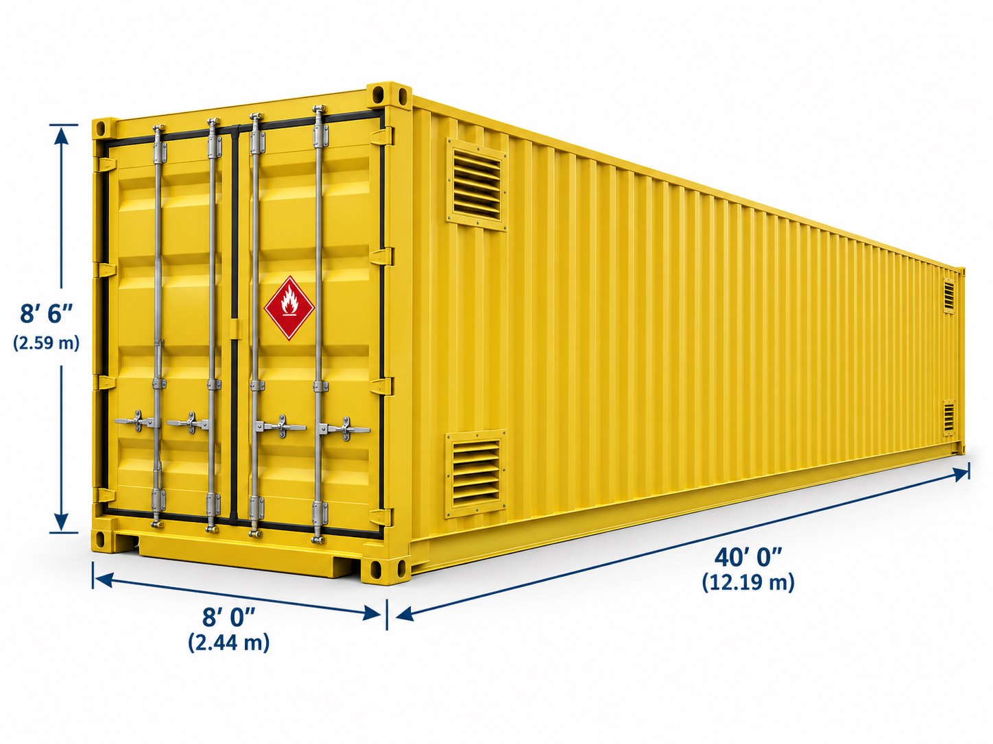 New 40 ft Hazmat Container — New / One trip