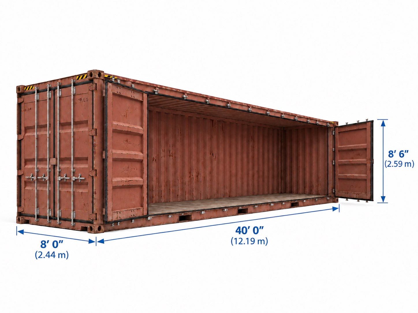 Used 40 ft Open Side Container — Cargo worthy