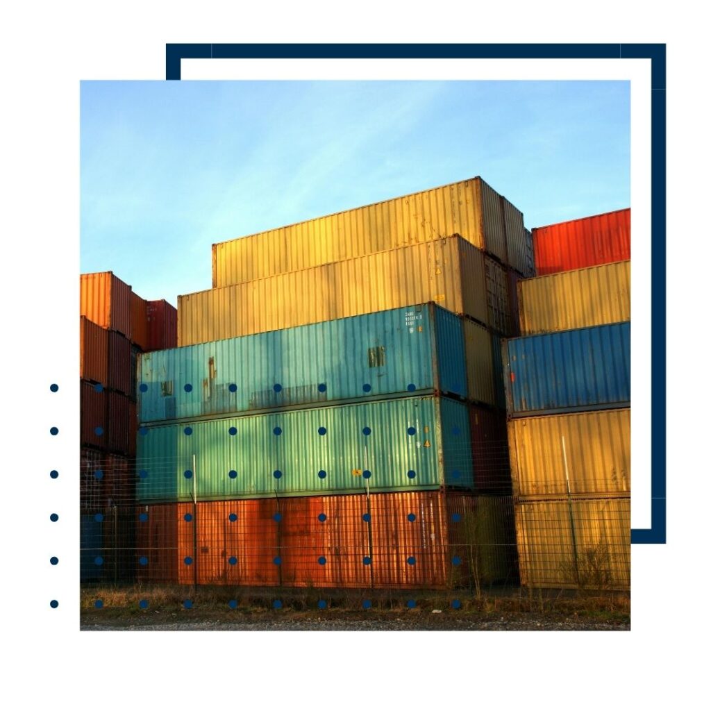 stacked shipping containers
