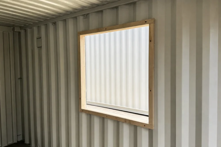 How to install wood window bucks in a shipping container