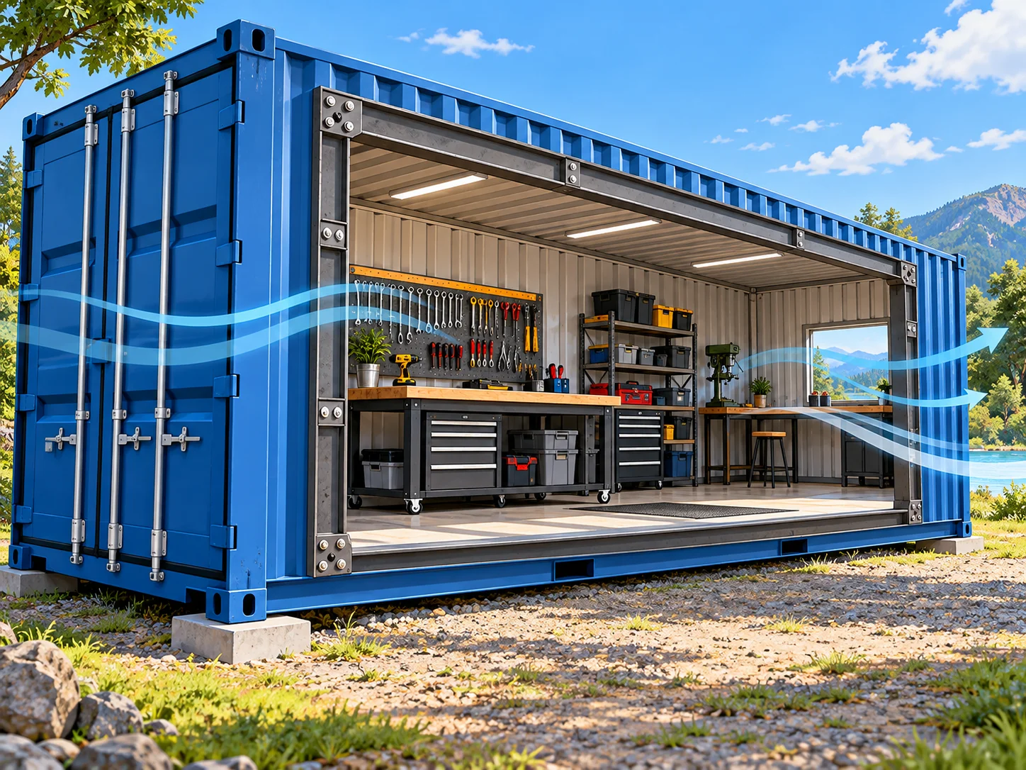 How to upgrade a shipping container into an off-grid workshop